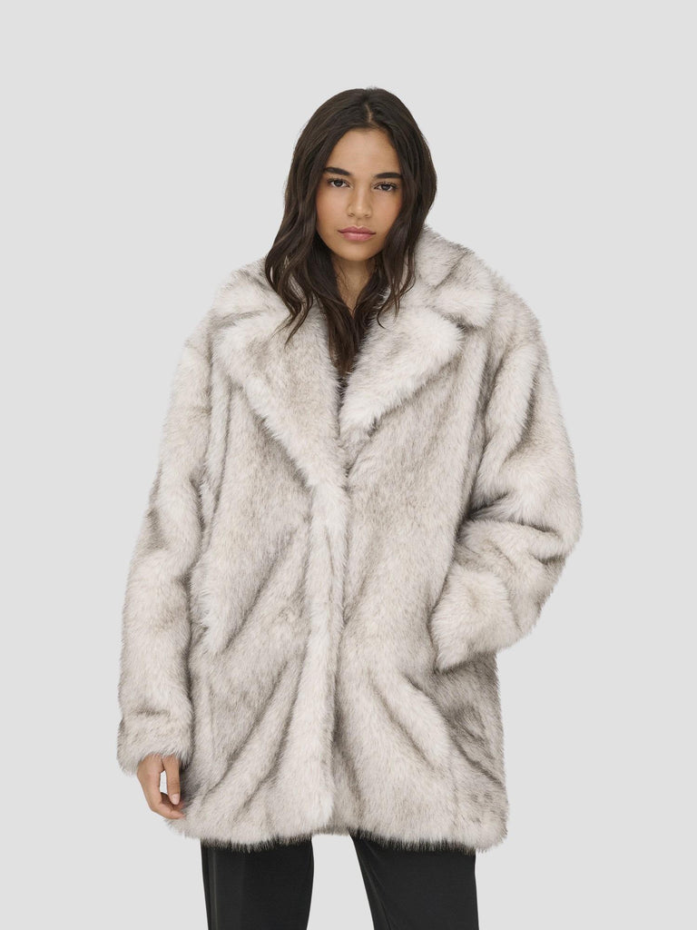 ONLDAWN LIFE FAUX FUR COAT CC OTW 15348976 PUMICE STONE ONLY 