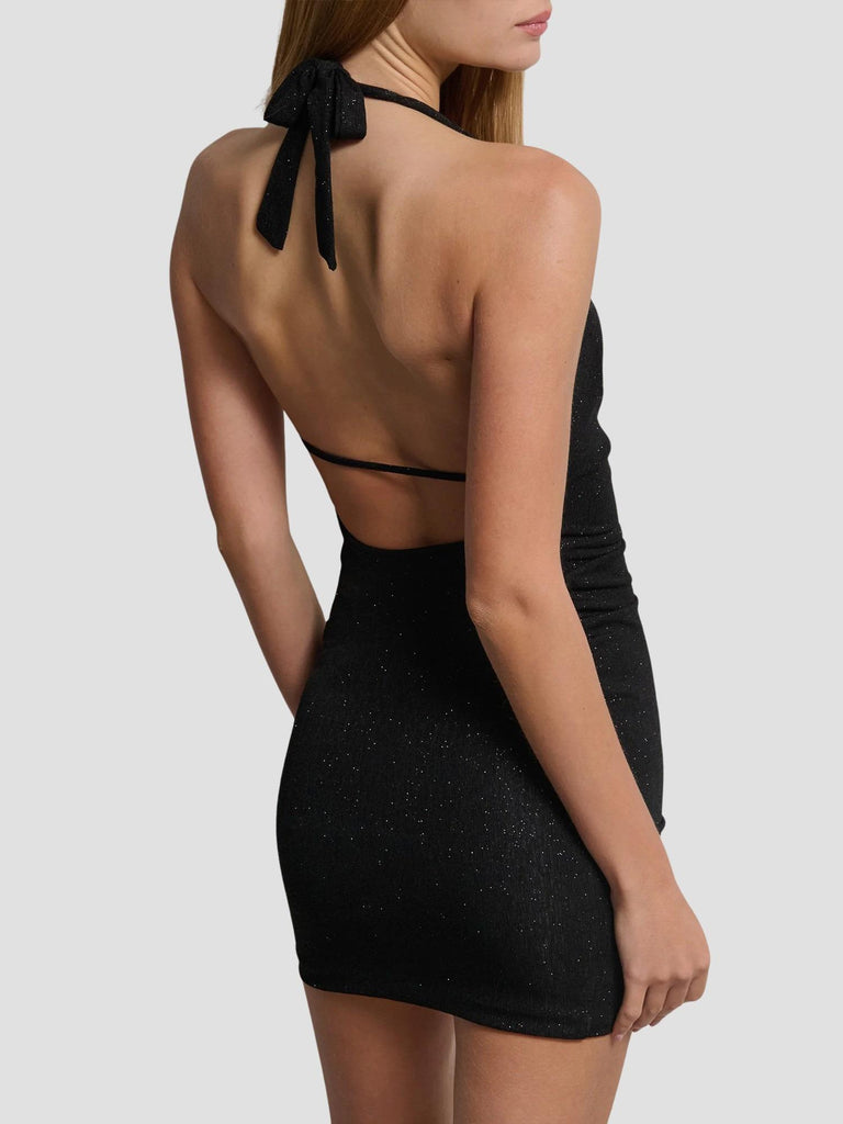 ABITO TUBINO LUREX SCOLLO CAPPUCCIO VERONIQUE-LX251 NERO SUITE BENEDICT 