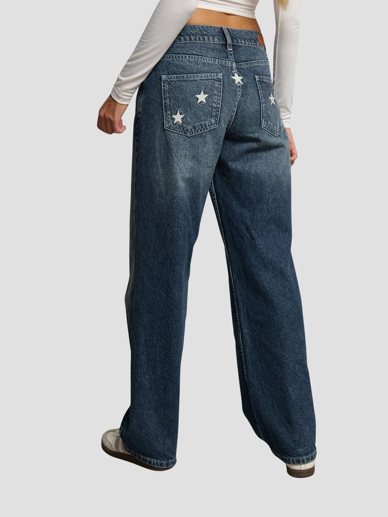 JEANS DRITTO CON RICAMO JADRER-STAR DARK SUITE BENEDICT 