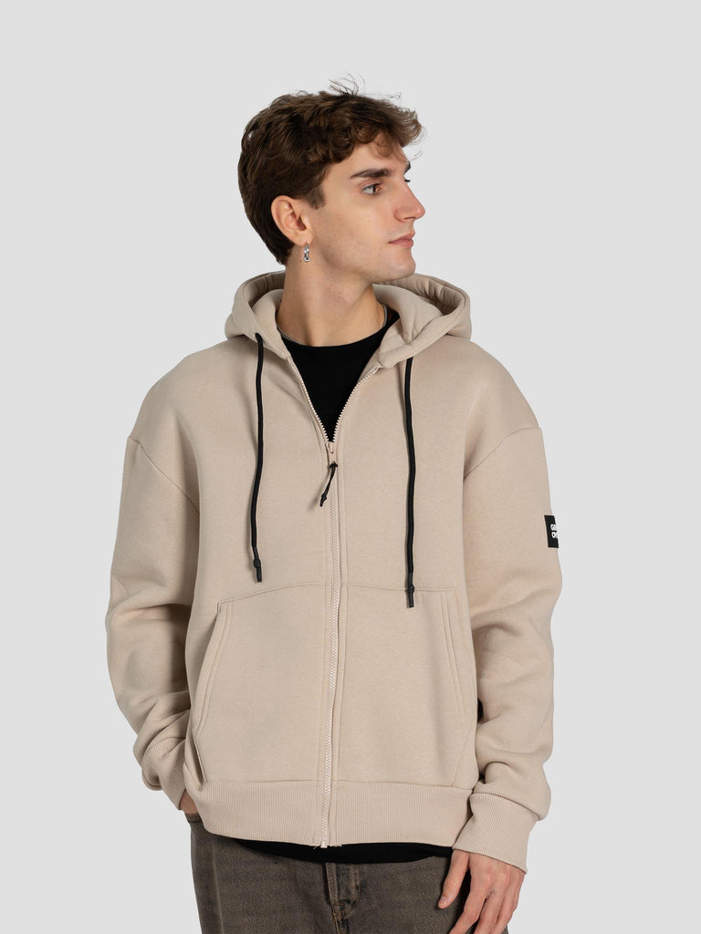 ZIP PATCH POLY HOODIE BARL351 SABBIA GROOVE 