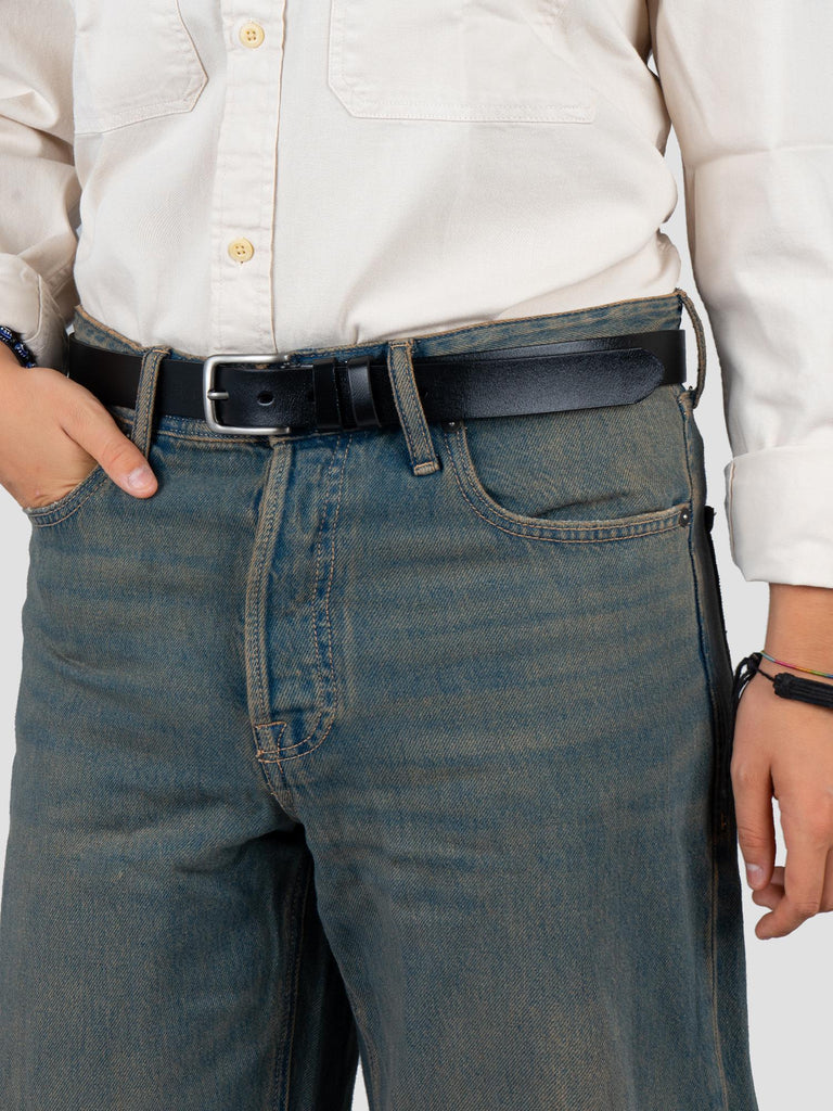 LEATHER BELT 2.8 GRO4004 BLACK GROOVE 