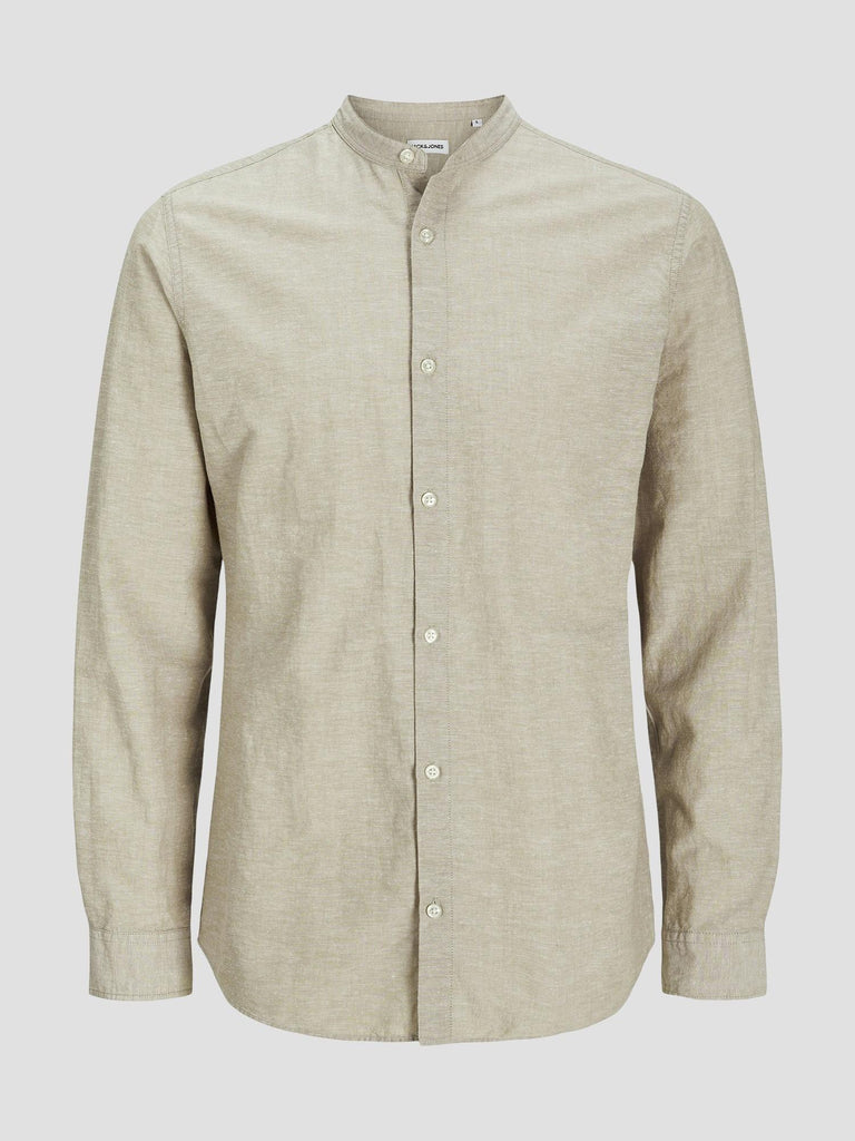 JJEBREEZE LINEN BLEND BAND SHIRT LS SN 12268966 CROCKERY JACK&JONES 