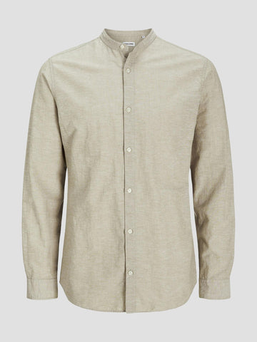 JJEBREEZE LINEN BLEND BAND SHIRT LS SN 12268966 CROCKERY JACK&JONES 