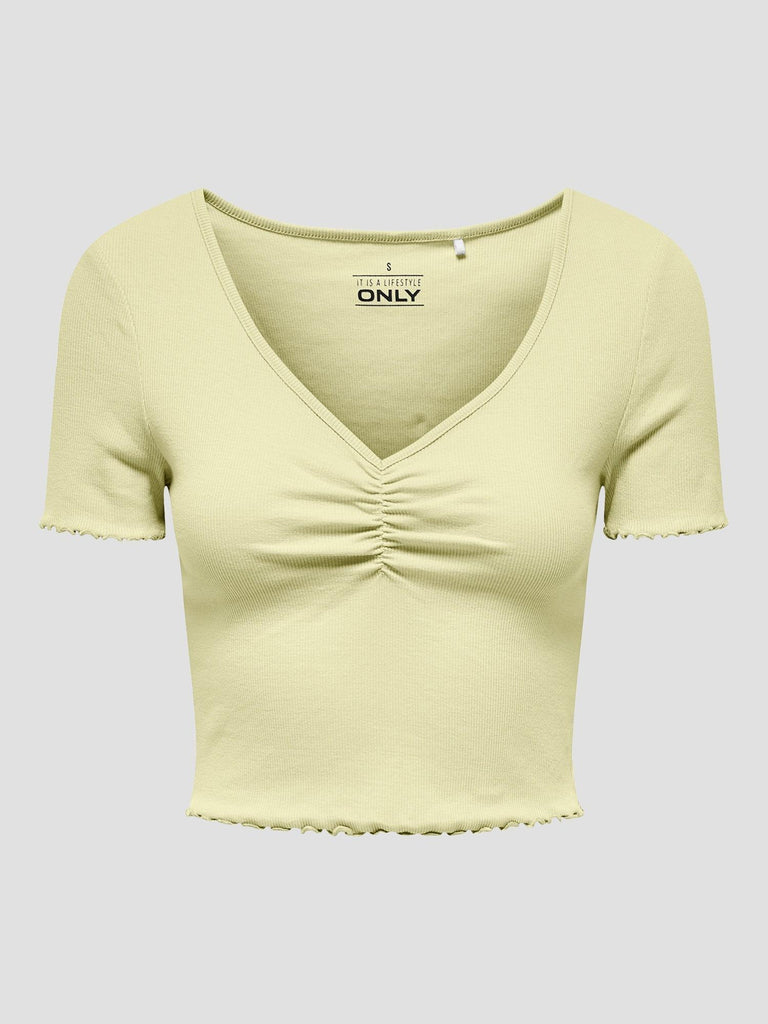 ONLBETTY LIFE S/S V-NECK TOP CC JRS 15311919 DOUBLE CREAM ONLY 