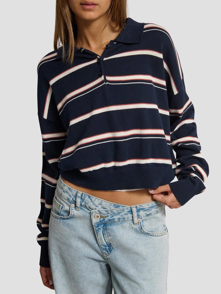 POLO IN MAGLIA A RIGHE PLUS252 DK NAVY-OFFWH SUITE BENEDICT 