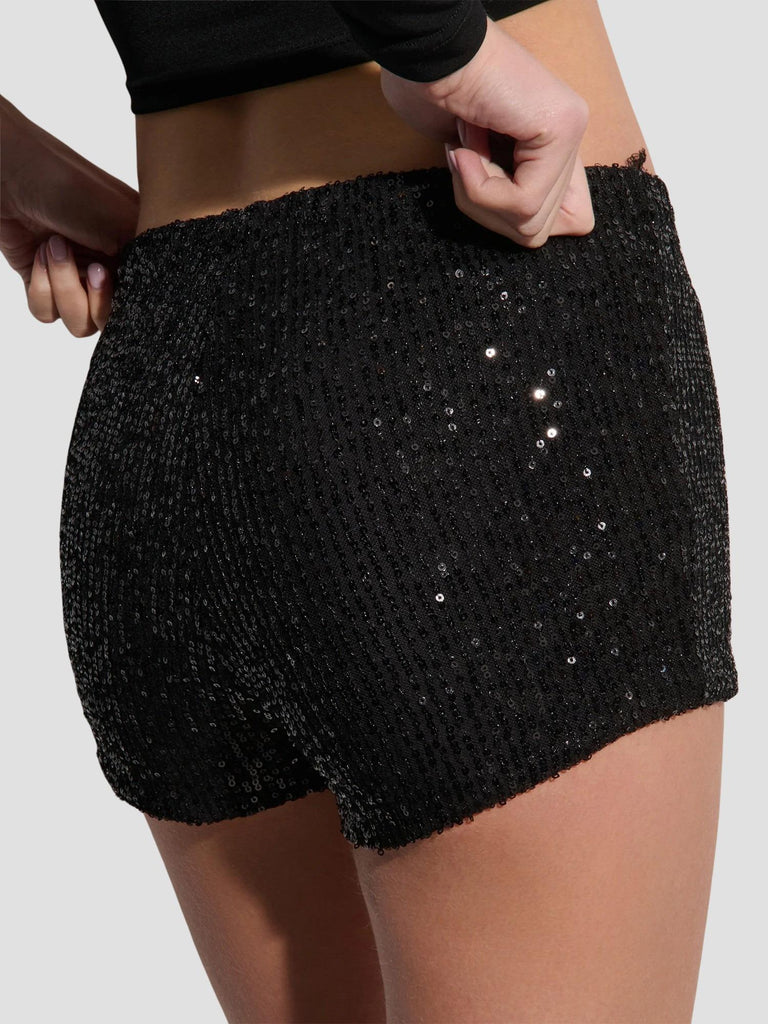 CULOTTE IN PAILLETTES FARM252 NERO SUITE BENEDICT 