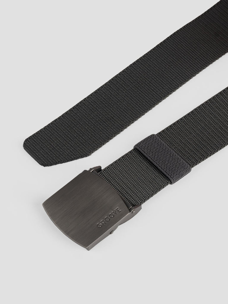 NYLON CANVAS BELT GRO4005 DARK GREY GROOVE 
