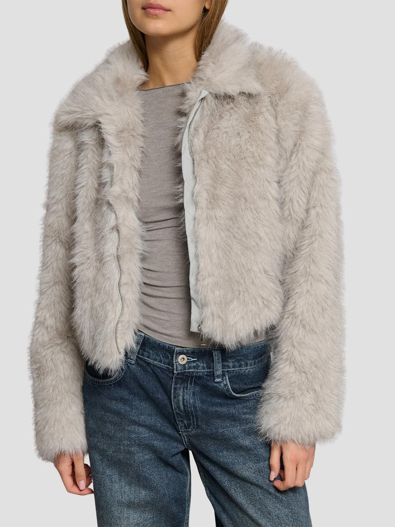 GIACCA EFFETTO PELLICCIA OPPIUM252 GREY SUITE BENEDICT 