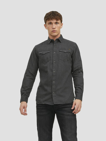 SHERIDAN SHIRT L/S NOOS 12138115 BLACK DENIM JACK&JONES 