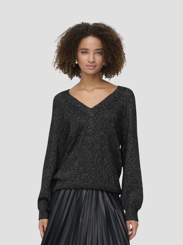 JDYASPEN LIFE L/S V-NECK PULLOVER KNT 15359750 BLACK JACQUELINE DE YONG 