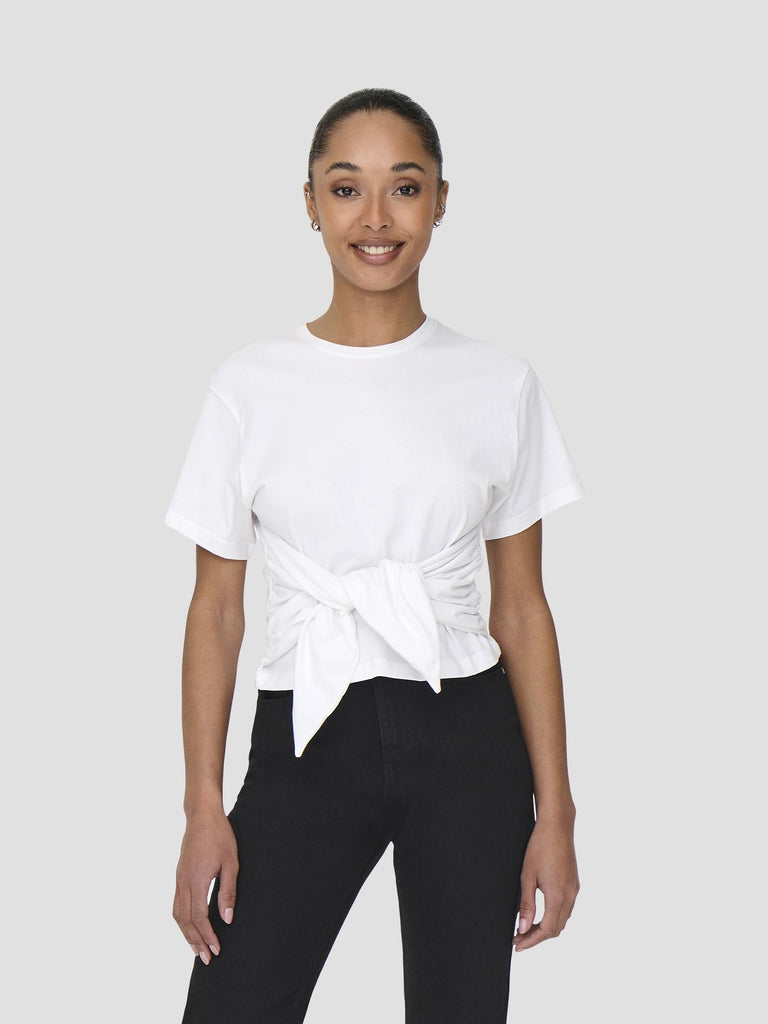 ONLWILL LIFE S/S TIE TOP JRS 15343432 BRIGHT WHITE ONLY 