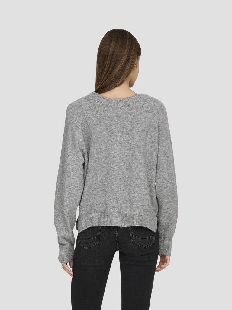 ONLRENE LIFE LS V-NECK REVERSIBEL CC KNT 15350613 MEDIUM GREY MELANGE ONLY 