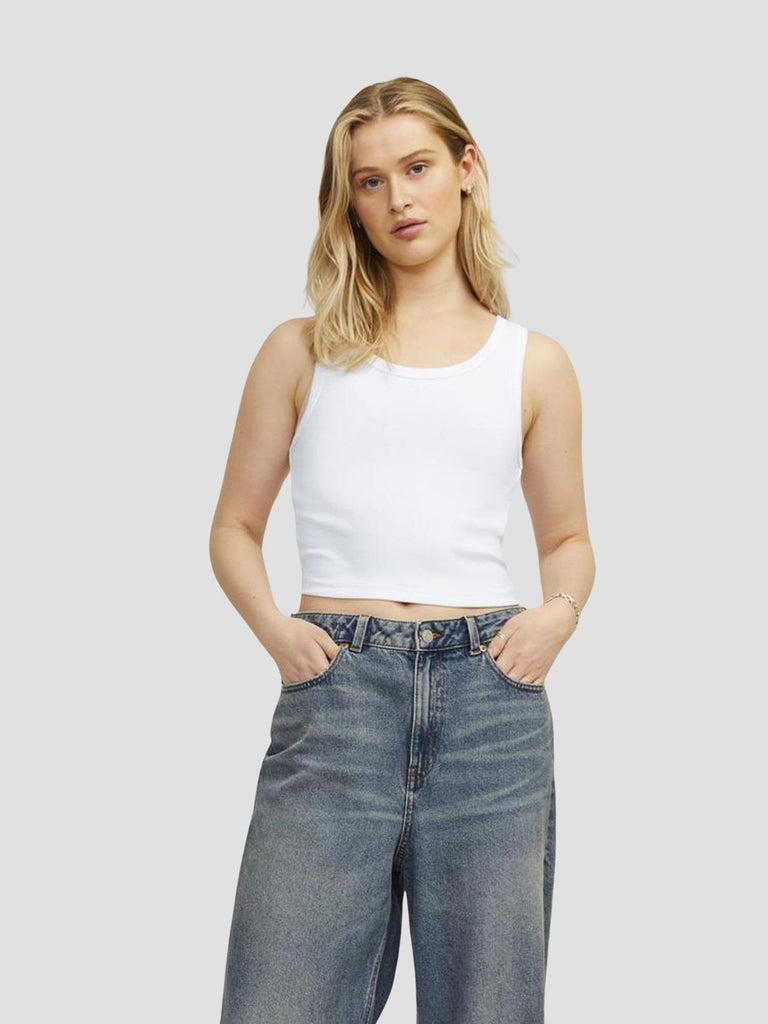 JXFALLON STR SL RIB TOP JRS NOOS 12200401 BRIGHT WHITE JJXX 