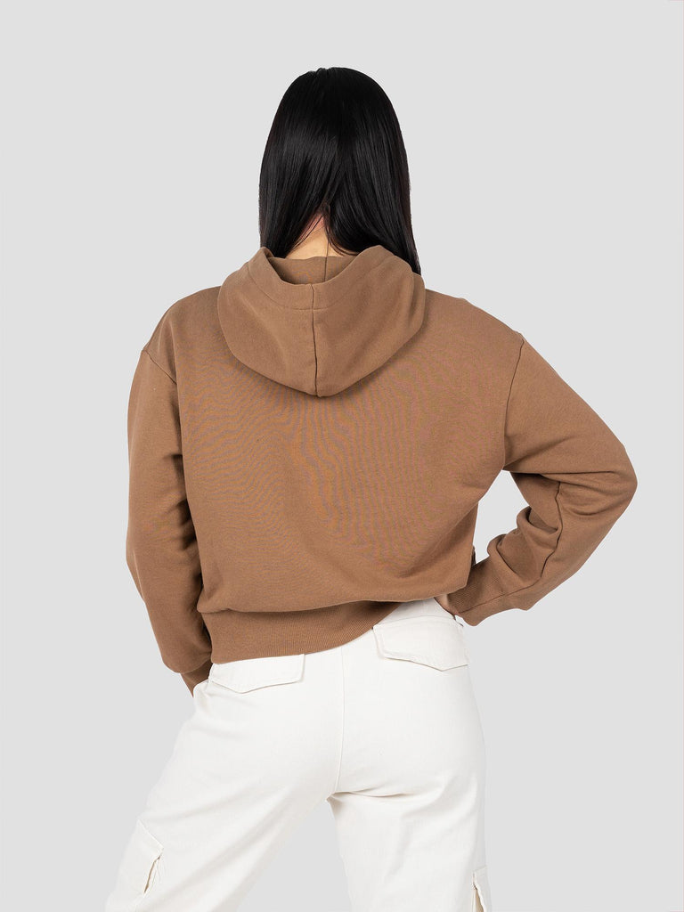 GROOVE FELPA CAPPUCCIO CHIUSO COSTA ALTA CROP BARL338W TABACCO GROOVE 