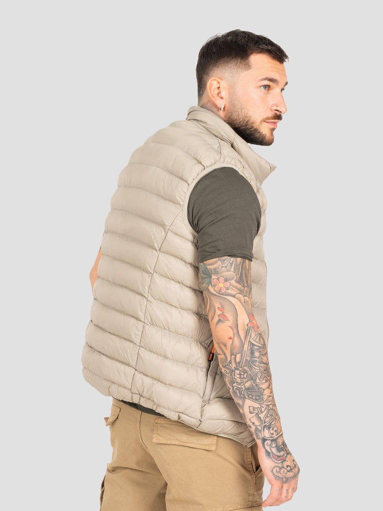 DOWNJACKET VEST IF HOODI ZIP FLUO DOWN2 KHAKI GROOVE 