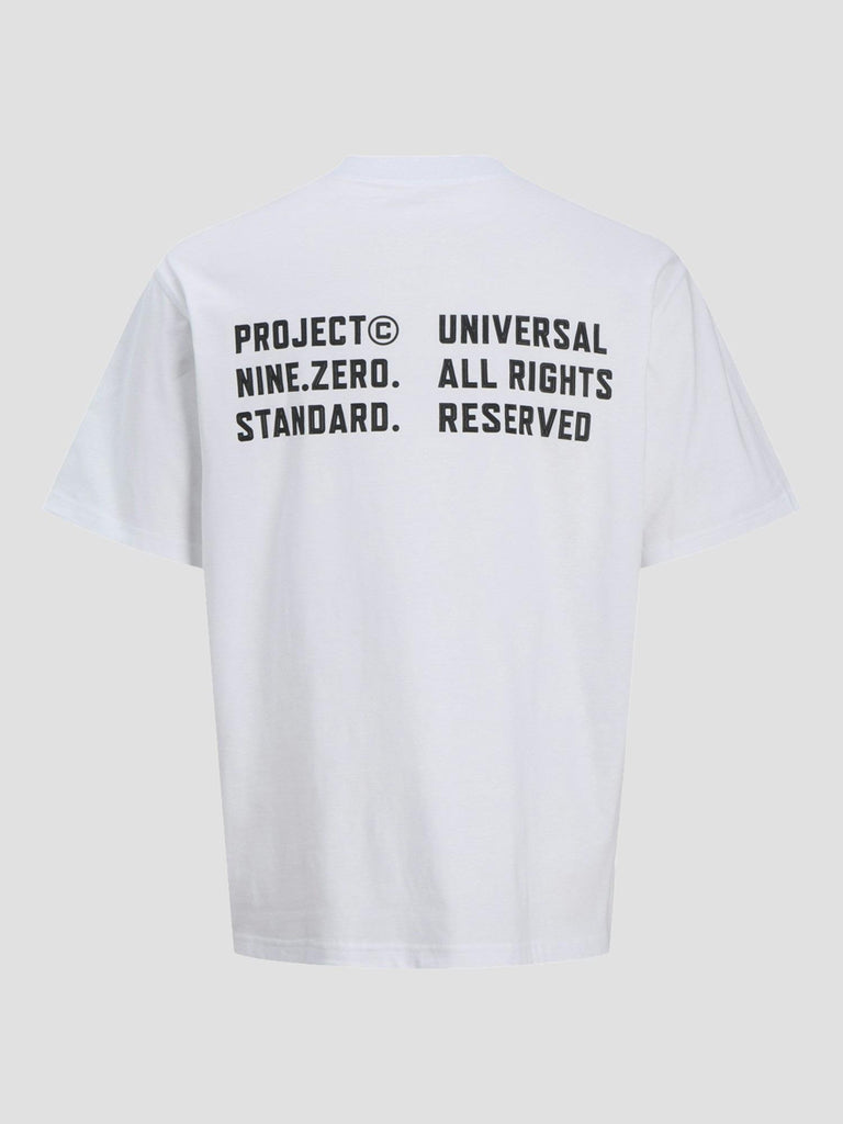 JCOCONCRETE TEXT BACK TEE SS CREW NECK 12273287 BRIGHT WHITE JACK&JONES 