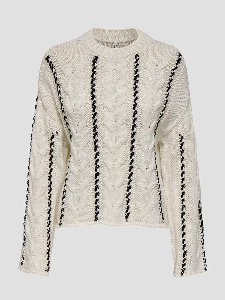 ONLTESSA LS CABEL STITCH O-NECK CC KNT 15350461 BIRCH ONLY 