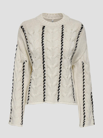 ONLTESSA LS CABEL STITCH O-NECK CC KNT 15350461 BIRCH ONLY 