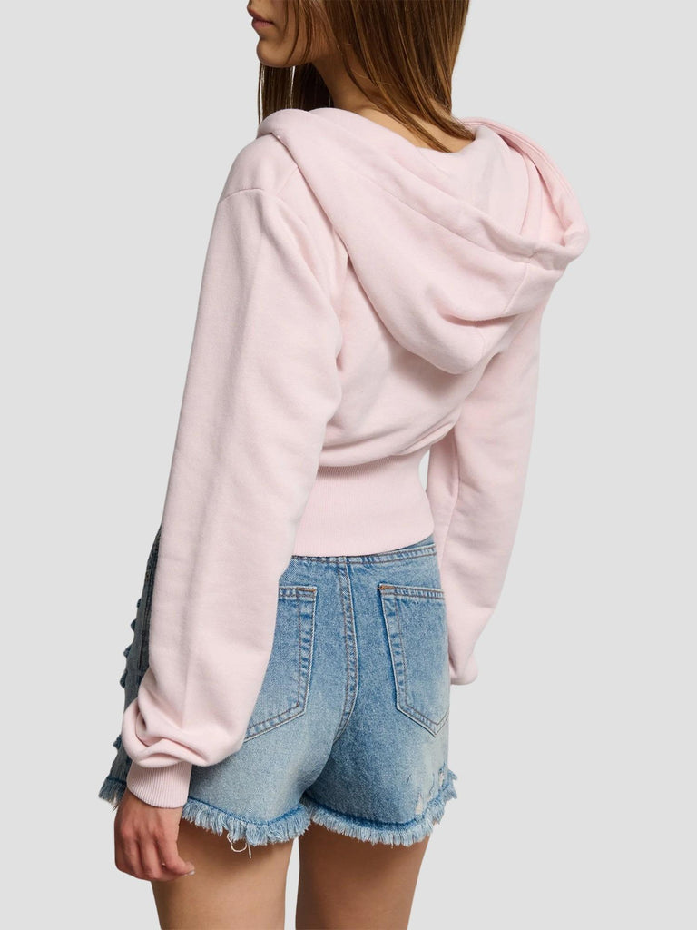 FELPA CROP EFFETTO CORSETTO KREPE252 PINK SUITE BENEDICT 