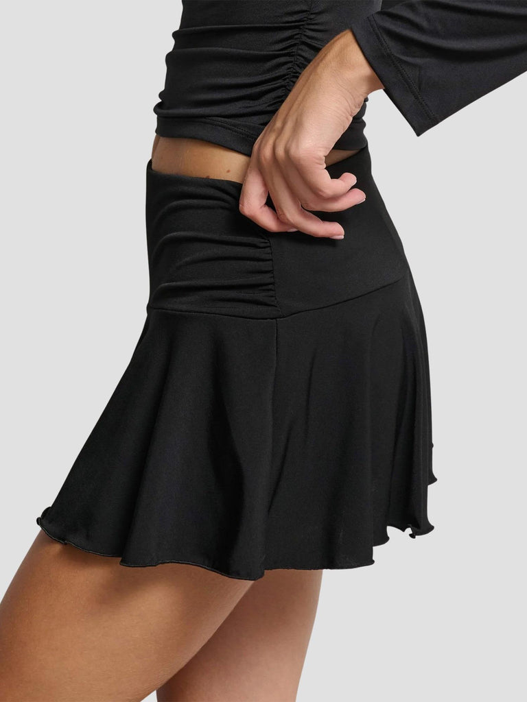 SKORT IN JERSEY FURBO NERO SUITE BENEDICT 