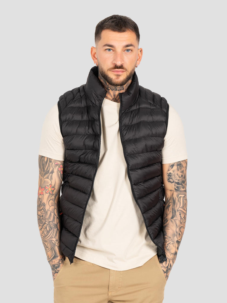 DOWNJACKET VEST IF HOODI ZIP FLUO DOWN2 BLACK GROOVE 