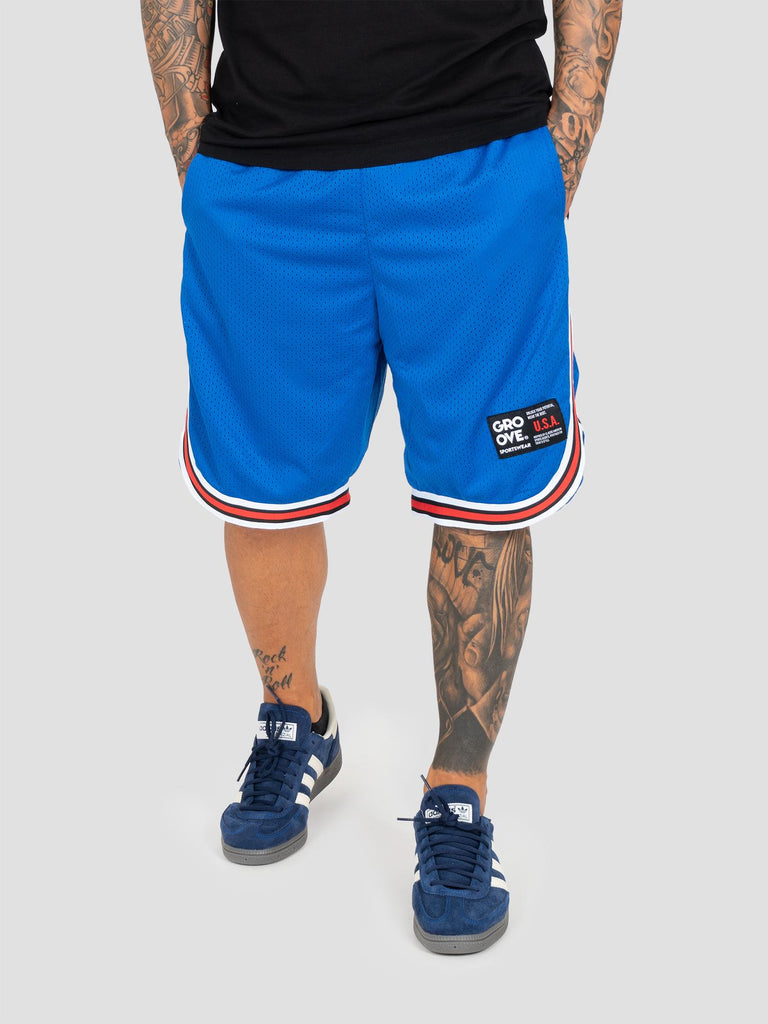 BASKETBALL SHORT MESH BANDE BSKSH001 BLUE GROOVE 