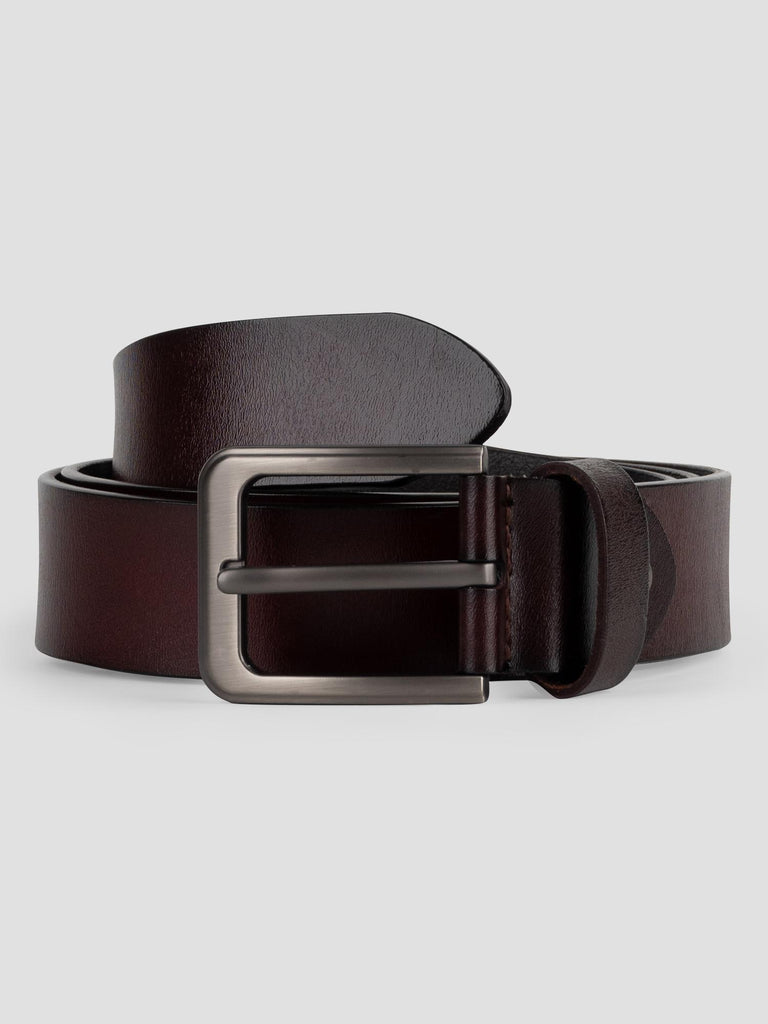 LEATHER BELT 3.7 GRO4003 BROWN GROOVE 