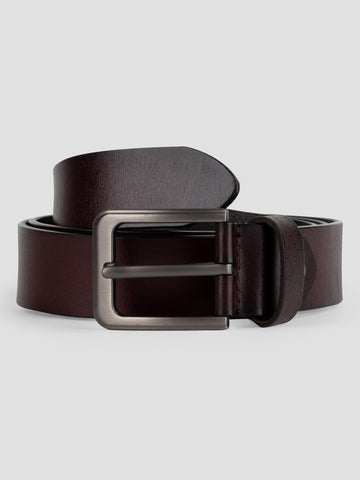 LEATHER BELT 3.7 GRO4003 BROWN GROOVE 