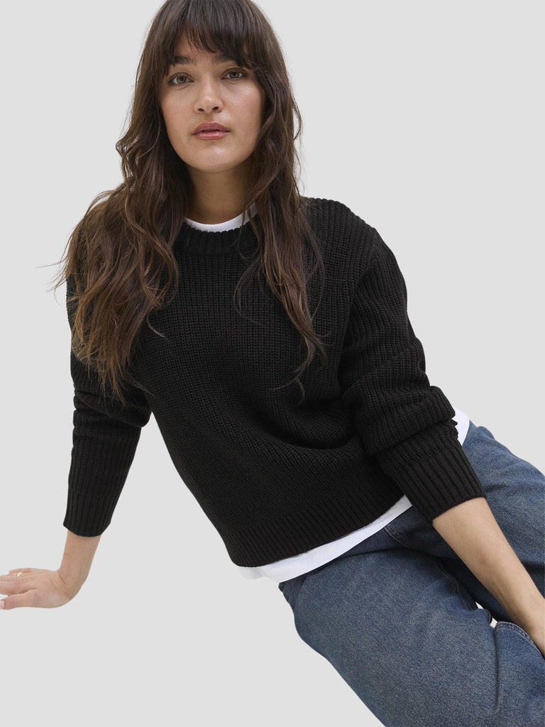 JXGLOBAL CREW NECK KNIT 12288012 BLACK JJXX 