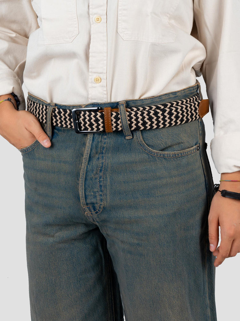BELT ROPE NEW BUCKLE GRO4006 STRIPE BK/BE A257 GROOVE 
