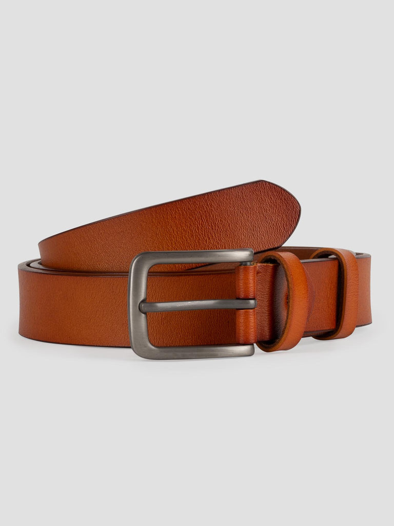LEATHER BELT 2.8 GRO4004 LIGHT BROWN GROOVE 