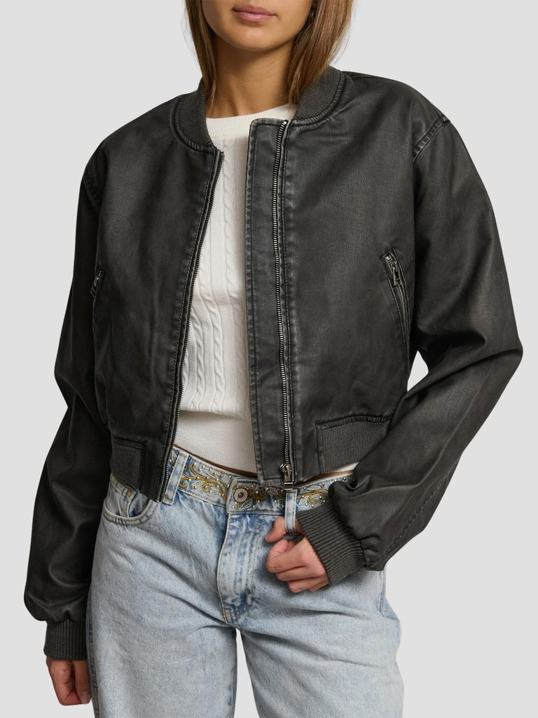 BOMBER SIMILPELLE OKAPI252 BLACK SUITE BENEDICT 
