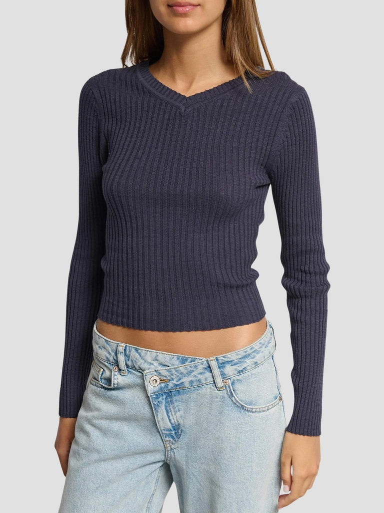 MAGLIA A COSTINE CON SCOLLO A V PISA252 MIDNIGHT SUITE BENEDICT 