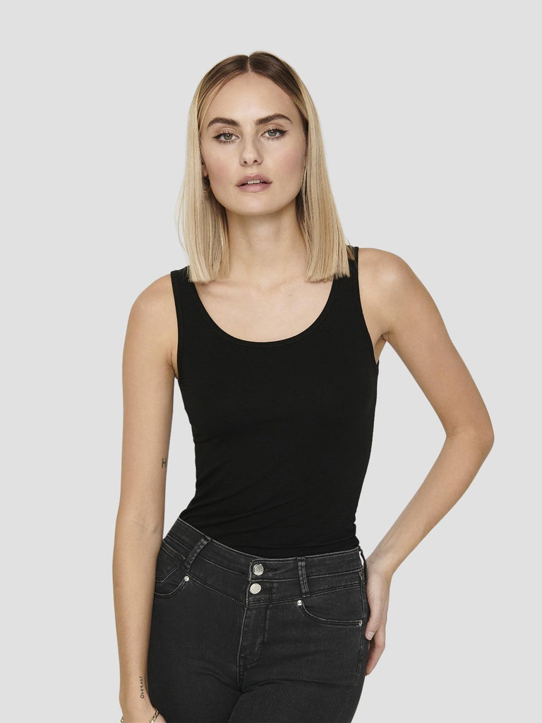 LIVE LOVE LIFE S/L LONG TANK TOP NOOS 15060061 BLACK ONLY 