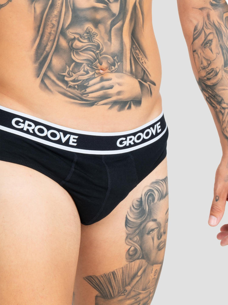 BRIEF SINGLE PACK UND001 BLACK GROOVE 