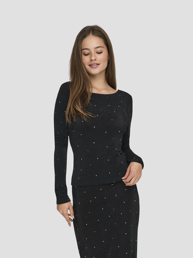 JDYPRIME L/S DEEP BACK TOP JRS 15355969 BLACK STONES JACQUELINE DE YONG 