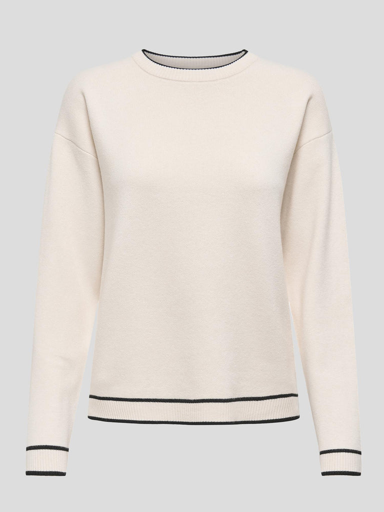 JDYPRIME LIFE L/S ON DROPSHOULD PULL KNT 15359399 WHITECAP GRAY JACQUELINE DE YONG 