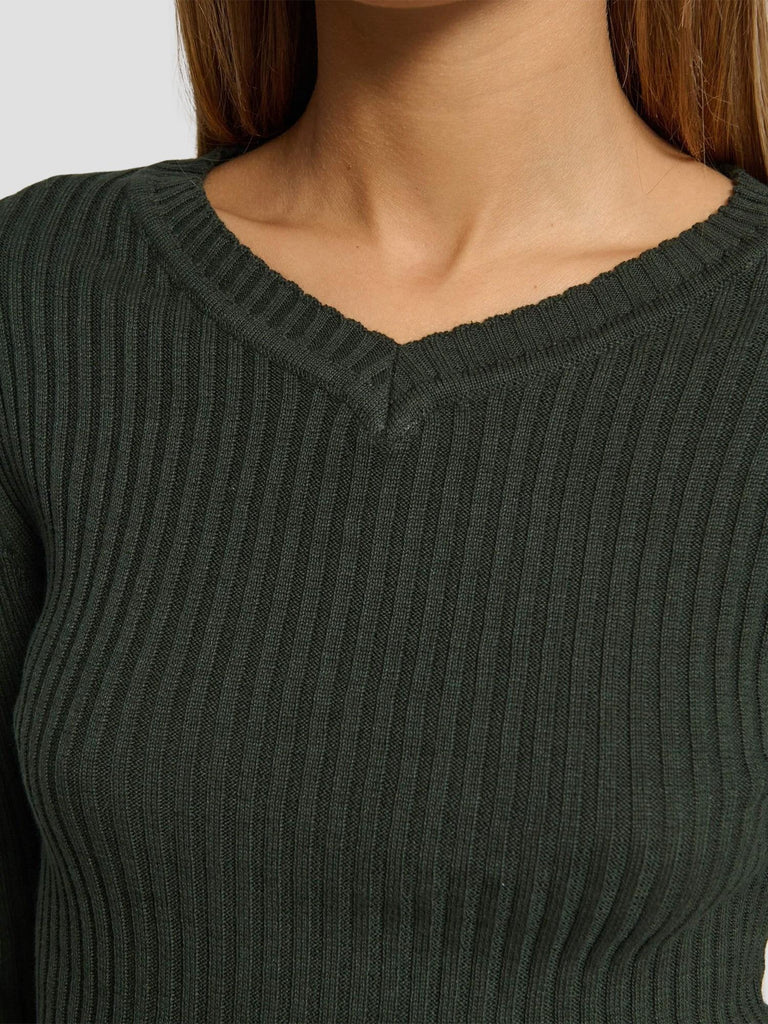 MAGLIA A COSTINE CON SCOLLO A V PISA252 DK GREEN SUITE BENEDICT 