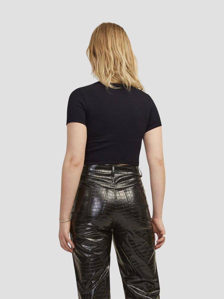 JXFLORIE STR SS RIB TEE JRS NOOS 12217164 BLACK JJXX 