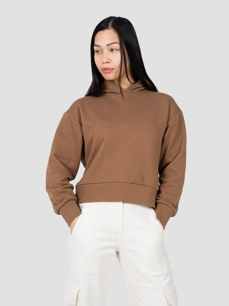 GROOVE FELPA CAPPUCCIO CHIUSO COSTA ALTA CROP BARL338W TABACCO GROOVE 