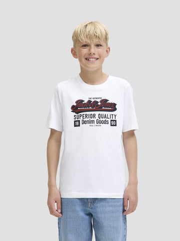 JJELOGO TEE SS ONECK 2 COL AW25 NOOS JNR 12280070 CLOUD DANCER JACK&JONES 