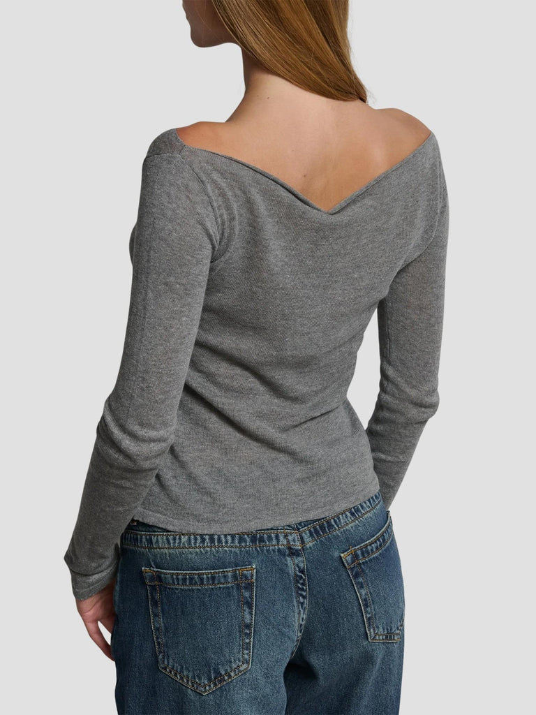 MAGLIA SCOLLO BARCA PUELLA GREY MEL SUITE BENEDICT 
