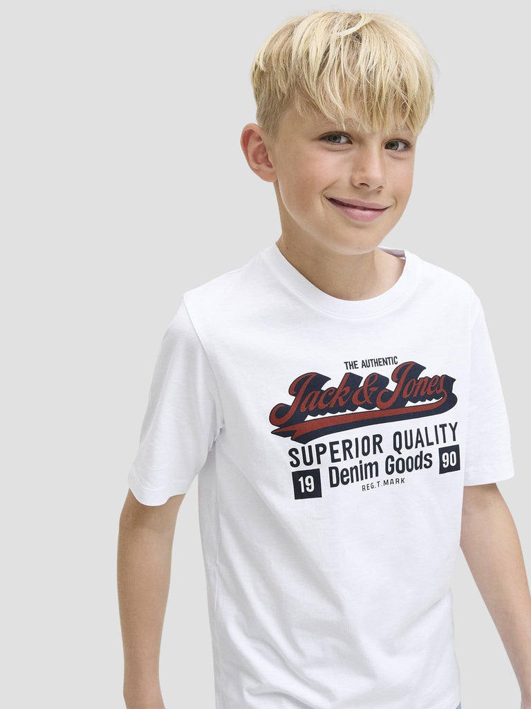 JJELOGO TEE SS ONECK 2 COL AW25 NOOS JNR 12280070 CLOUD DANCER JACK&JONES 