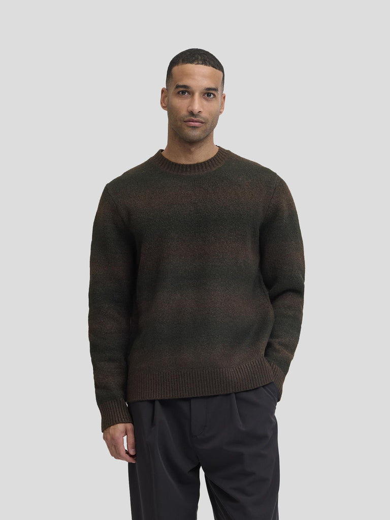 JPRBLUTYLER KNIT STRIPED CREW NECK 12286239 FUDGE JACK&JONES 