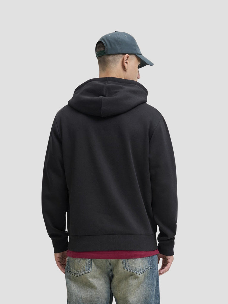 JJYUKI FRONT SWEAT HOOD 12287229 BLACK JACK&JONES 