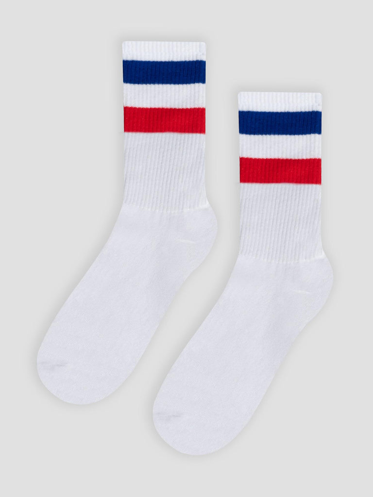 CREW SOCKS GRO1015 WHI BLU RED GROOVE 