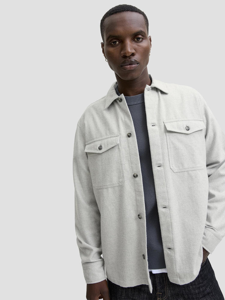 JJEPERFECT MELANGE OVERSHIRT LS SN 12278822 LIGHT GREY MELANGE JACK&JONES 