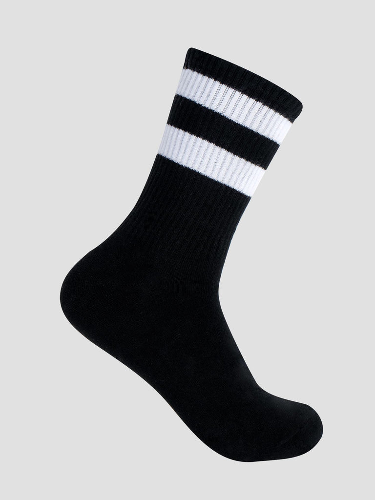 CREW SOCKS GRO1015 BLACK WHITE GROOVE 