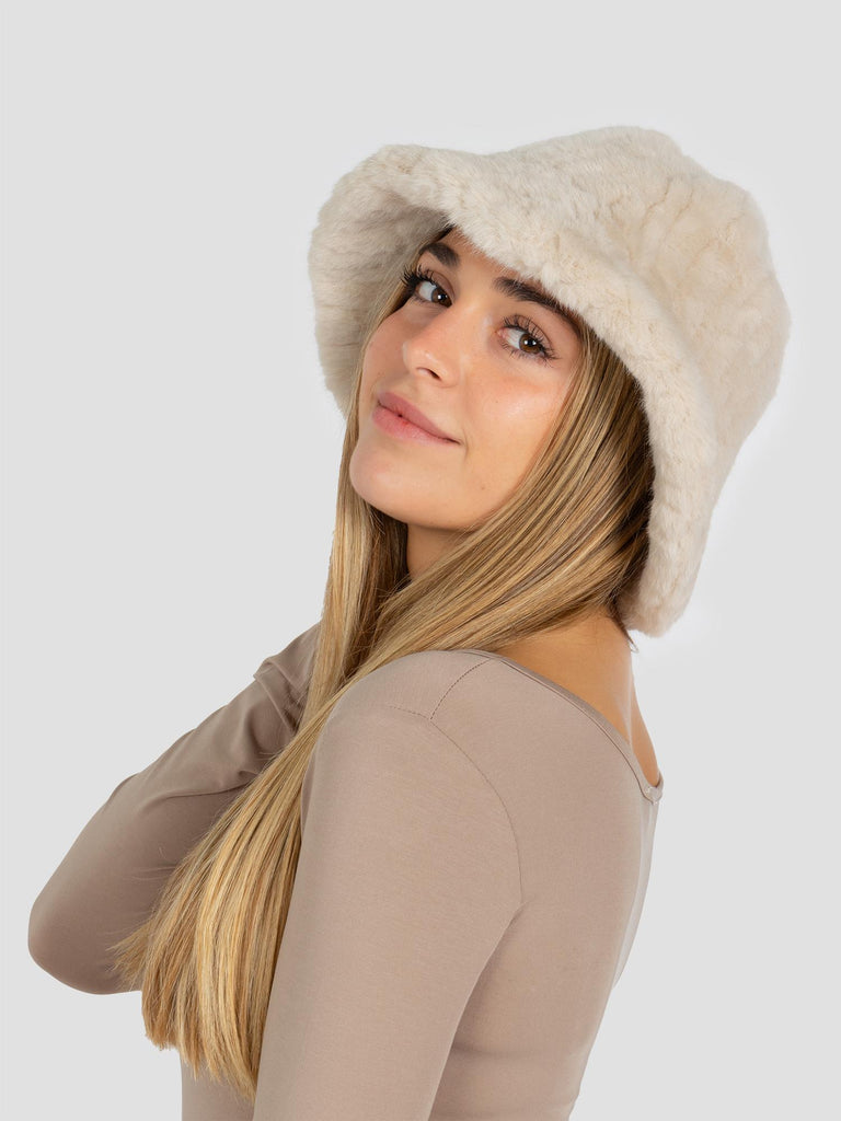 FURRY BUCKET CAP016 BEIGE GROOVE 