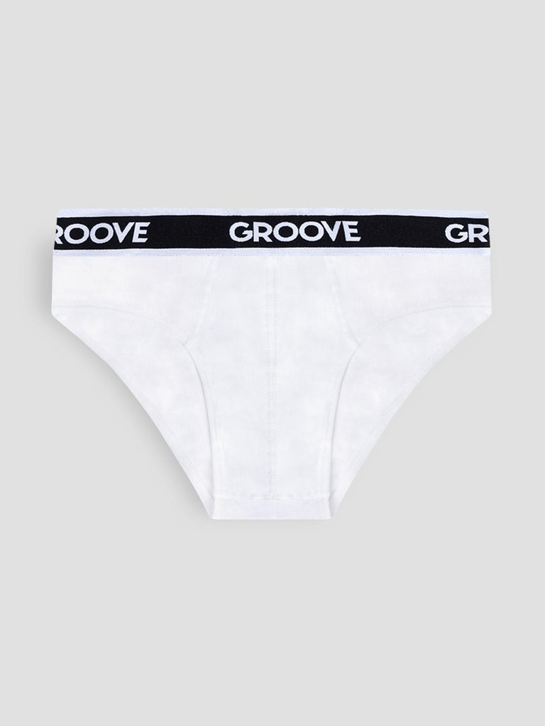 BRIEF SINGLE PACK UND001 WHITE GROOVE 